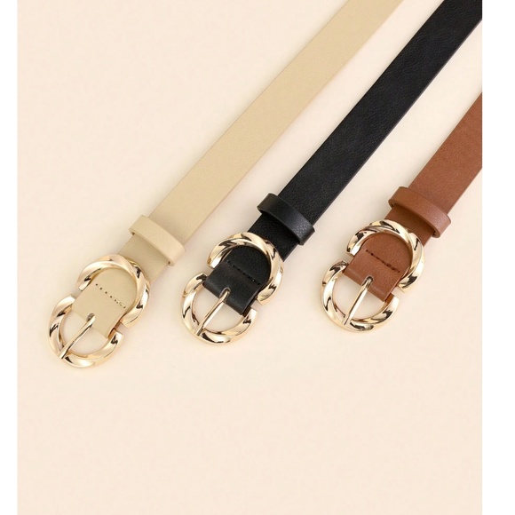 Luxe Vegan Leather Minimalist Skinny Belt Set - Picture 3 of 6